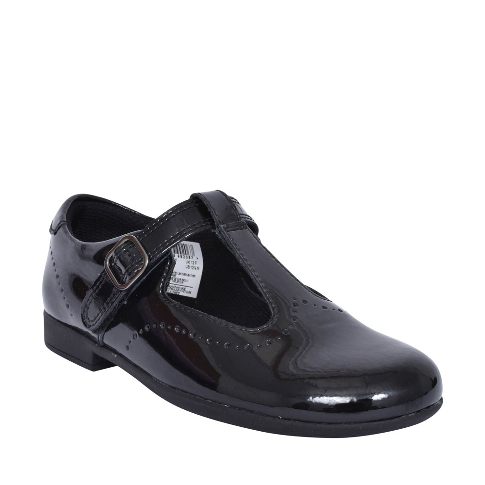 Clarks Scala Seek Youth Patent Shoes in Black Patent 